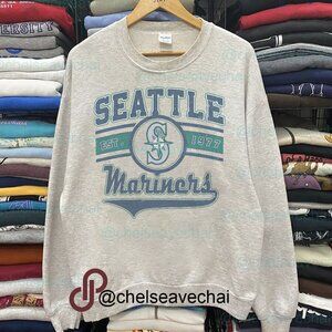 Vintage Seattle Mariners Baseball Sweatshirt, 90s MLB Seattle Mariners Shirt Tee